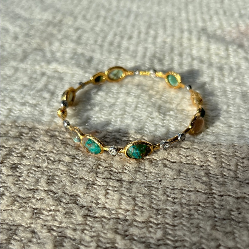 Alexis Bittar Gold and Green Bracelet